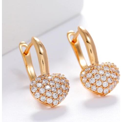 LUALA New Luxury Classic Gold Earrings AAA Cubic Zirconia Small Hoop Earring Filled Fashion India Jewelry Wholesale No Fade