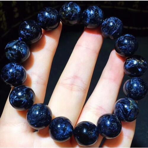 Genuine Natural Blue Pietersite Round Beads Bracelet For Women Men Powerful Stretch Crystal Bracelet 13mm AAAA