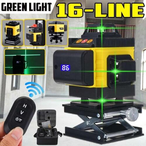 16 Lines 4D Laser Level Green Line Laser leveling device green beam laser level self-leveling Horizontal vertical measure tool