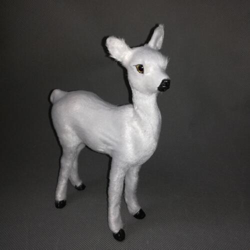 Real life toy 20x15cm white sika deer model polyethylene&furs female deer model home decoration props ,model gift h0852
