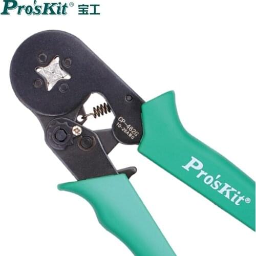 Proskit CP-462G Adjustable Square Wire Crimpers Wire Ferrule Crimp Tool-Square Crimping Pliers Practical Line Pressing Tool