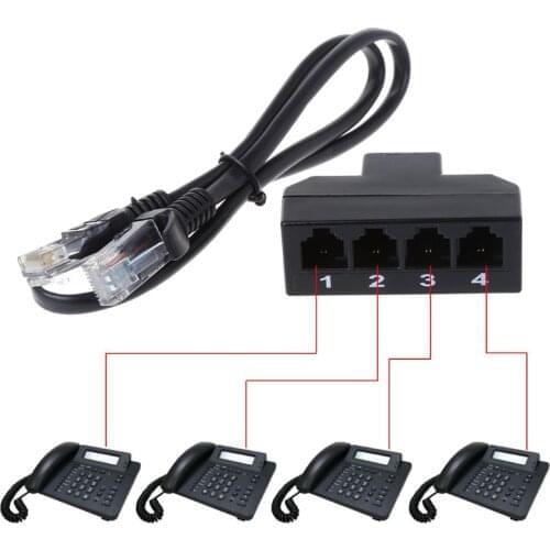 RJ11 6P4C Female To 4 Ethernet RJ45 8P8C Male F/M Adapter Converter Cable Phone Drop Shipping