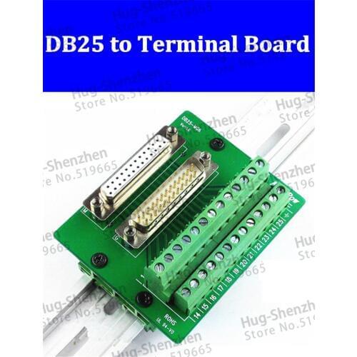 Connector DB25 D-SUB male female Rail DIN mount Terminal breakout board for C45 din rail 35mm