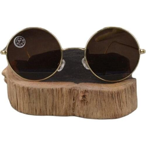 Old Shanghai Republic natural crystal glasses pure copper frame sunglasses