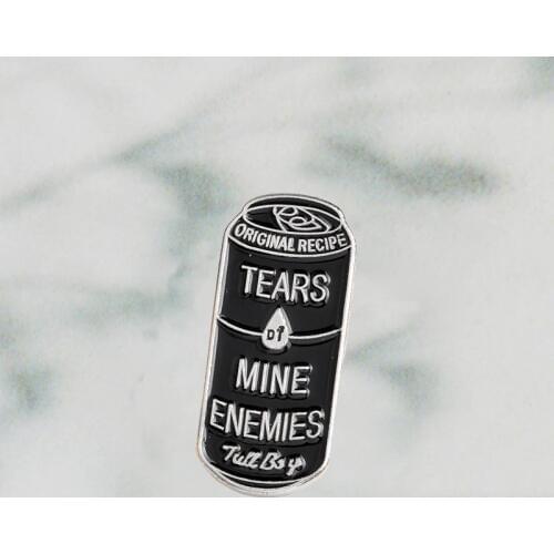 Sports Series Black Pop-top Can Iron cans ORIGINAL RECIPE drink beverage TEARS MINE ENEMIES TALL BOY Enamel Pin brooch