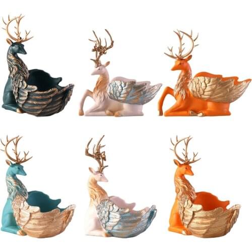 Deer Statue Animal Shelf Sculpture Living Room Figurine Storage Box Craft
