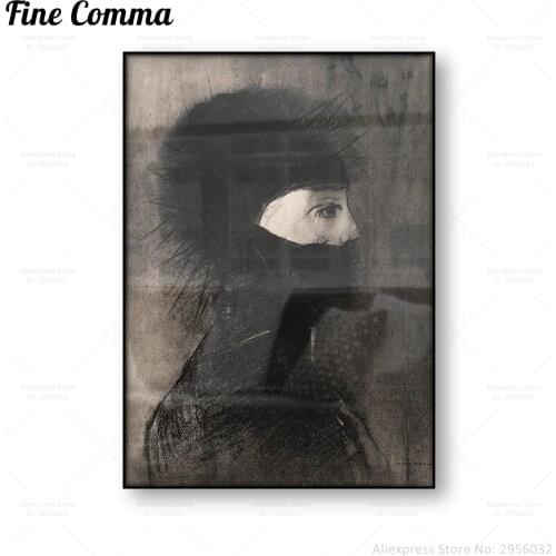 Dark Art Armor Vintage Poster Woman Portrait Odilon Redon Antique Painting Canvas Print Wall Art Room Decoration Home Decor