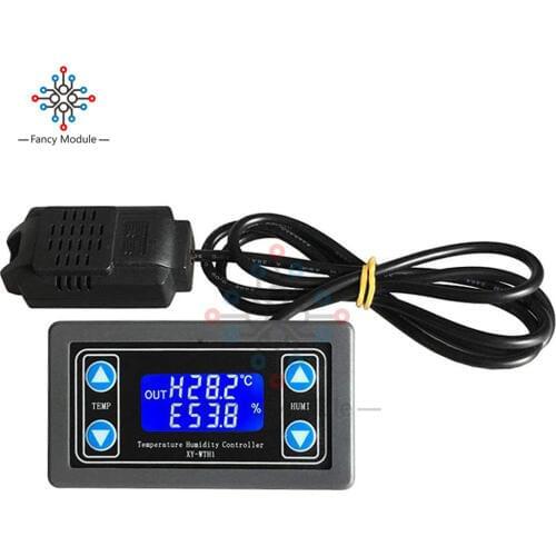 DC 6 -30V 10A LCD Digital Display Thermostat Temperature Humidity Controller with SHT20 Sensor Dual Channel Relay Module