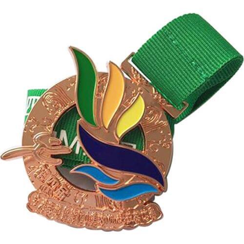 Factory Customized metal medals cheap custom made print logo Awards sports Medal with ribbons