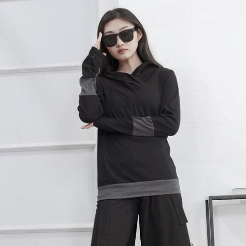 Ladies spring and autumn new pile pile collar black and gray with Japanese and Korean version of large size long sleeves