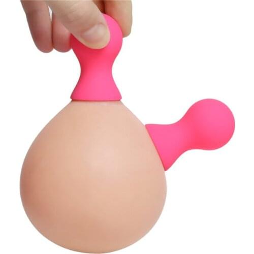 1 Pair Flirting Nipple Cover Silicone Vacuum Pumping Breast Enlargement Toys Nipple Suck Stimulator Adult Sex Games Sex Products