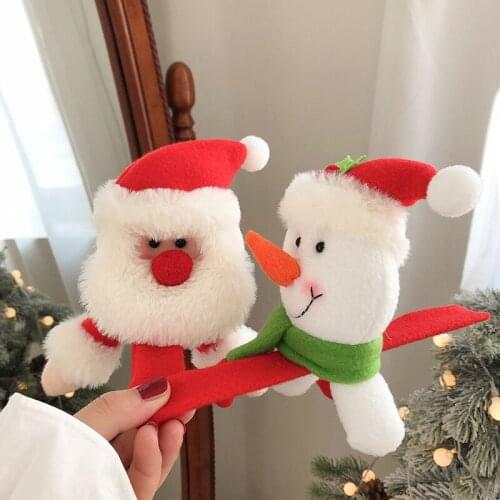 1pc/3pcs Christmas Cartoon Santa Claus Snowman Deer Doll Bracelet Clap Circle Pat Hand Ring Children Gift New Year Party Supply