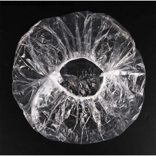 100pcs One-off Hotel Home Shower Bathing Clear Hair Elastic Caps Hats Transparent Thickened Strip Shower Cap