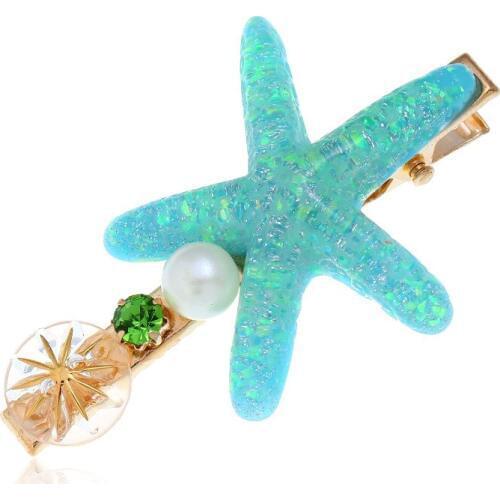 120pcs/lot DIY Simple Multi Alloy Starfish Sea Shells Pearl Hair Clips Drill Hairpin Hair Styling Tools Accessories HA1400