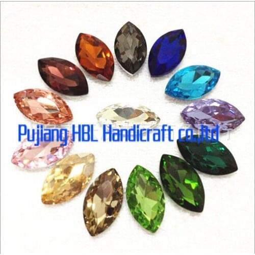 13x27mm 84pcs /pack Sew On Crystal Rhinestone Sewing Button Oval shape Fancy Glass Stone