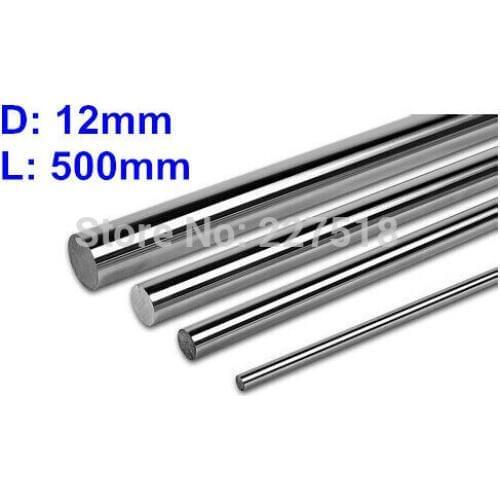 2pcs/lot D12mm L500mm linear shaft 12mm LM Shaft diameter 500mm for LM12UU 12mm linear ball bearing linear smooth rodCNC machine