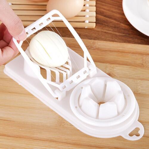 2 In1 Cutter Multifunction Kitchen Egg Slicer Sectioner Cut Mold Flower Edges H99F