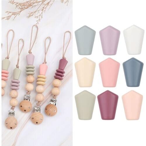 20pcs/lot Silicone Loose Beads Safe Teether Baby Teething Beads DIY Chewable Pacifier Chain Baby Products