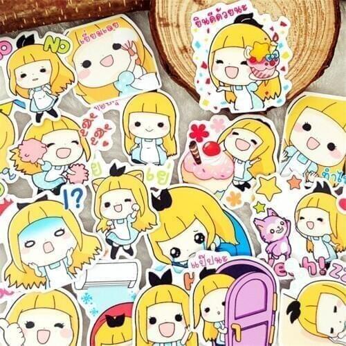 24 PCS/box New Cute Cartoon maid Paper Lable Stickers Crafts And Scrapbooking Decorative Sticker DIY Lovely Stationery