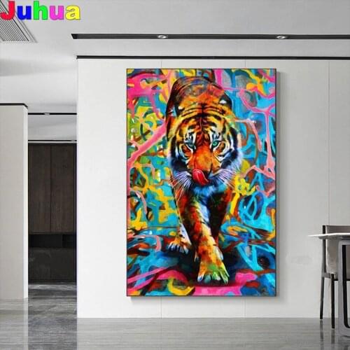 Abstract Tiger 5D DIY Square/Round Diamond Painting Cross Stitch animal Diamond Embroidery gift mosiac Graffiti Art