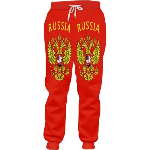Russian Sweatpants Men Women Red 3d Eagle Russia Flag Print Joggers Pants Unisex Loose Sports Drawstring Trousers Custom S-6XL