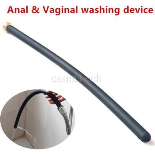 CamaTech 45CM Long Anal enema Cleaning Tube Vaginal Cleaner Anus Douche Soft Silicone Nozzle Attachment Shower Tip For Enemator