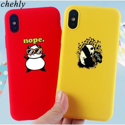 Funny Panda Phone Case for iPhone X XR XS Max 8 7 6s Plus 11 Pro MAX Cute Cases Soft Silicone Fitted TPU Back Accessories Covers
