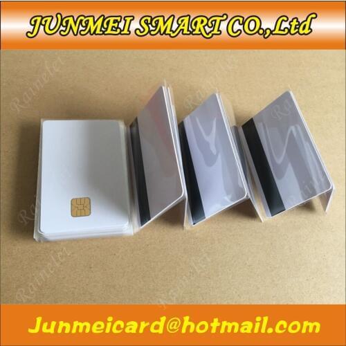 Contact Sle4428 Chip Smart IC Blank PVC Card with Hi-Co Magnetic Stripe Composite IC blank card 10pcs
