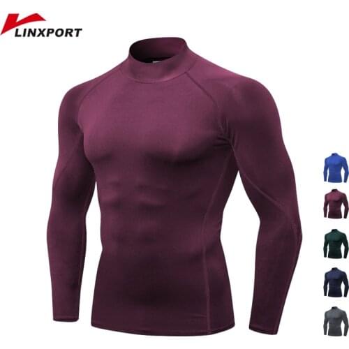 Sporty Man T-shirts Quick drying Gym Clothing Skinny Tee Shirt Compressed Shirt Running Sports Jersey Long Sleeve Male Shirts