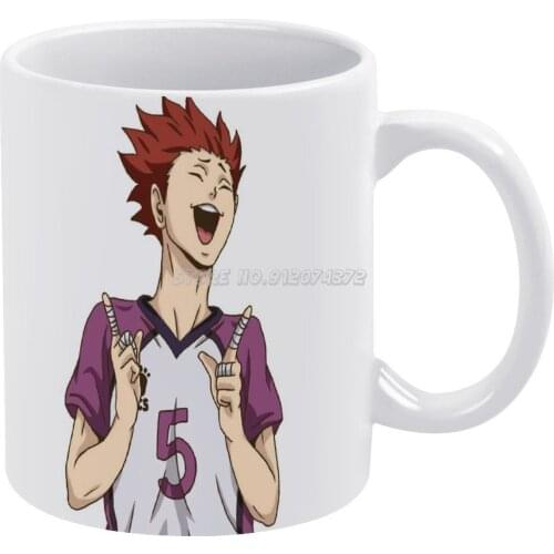Haikyuu!! Tendou Dance Coffee Mugs Pattern Coffee Mug 330ml Milk Water Cup Creative Fathers Day Gifts Haikyuu Tendou Ushiwaka Us