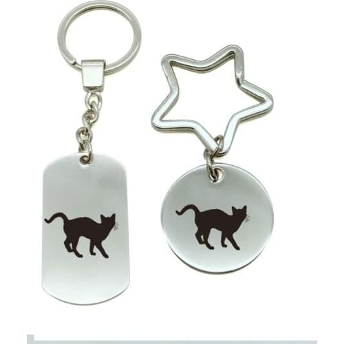 Walking Cat Window Wall Cute Animal car key ring Metal key chain Motorcycle key ring Men women bags key chain C6-0381