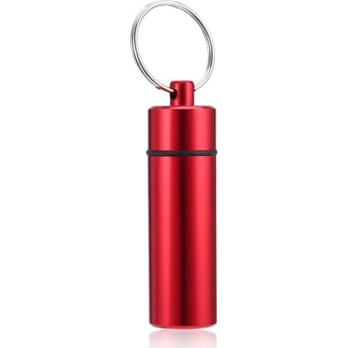 1PC Pill Box Case Bottle Waterproof Aluminum Cache Drug Holder Container Keychain Medicine Box Health Care Hot sale