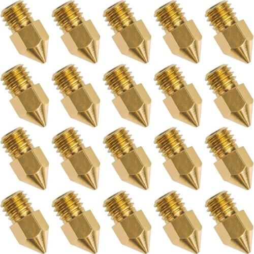 Copper Nozzle Filament Extruder Threaded 3D Printer Hotend Full Metal V5 Print Head for MK8 Print Head Nozzle 1.75MM 5/10 PCS