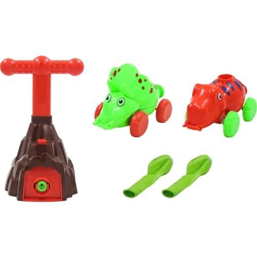 Power Balloon Car Toy for Kids Aerodynamic Dinosaur Car Toys Party Supplies Educational Science Toys with 1 Manual Balloon Pump