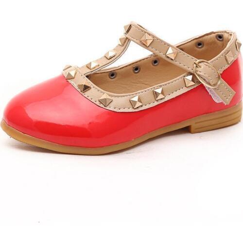 2019 New Girls Sandals Kids Leather Shoes Children Rivets Leisure Sneakers Hot Girls Princess Dance Shoes