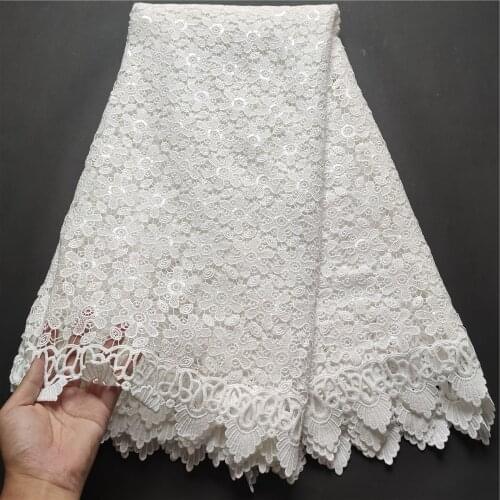 Latest 2021 High Quality African Lace Fabric Embroidery Swiss French Tulle Cotton 5yards Wedding Party Dress Guipure Sequins