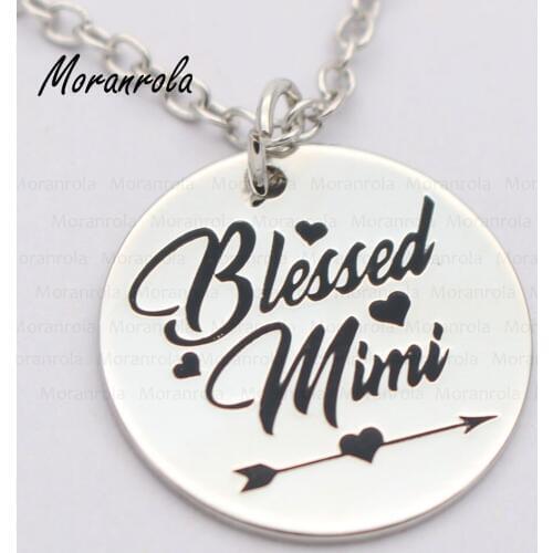 New arrive"Blessed Mimi "Copper necklace keychain charm Mothers Day jewelry Gift for grandma Mimi necklace family jewelry