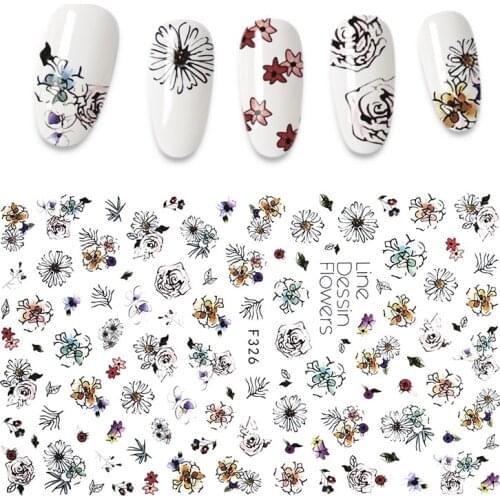 New 3D Nail Sticker flower gear sticker aluminum foil love design nail accessories fashion manicure sticker