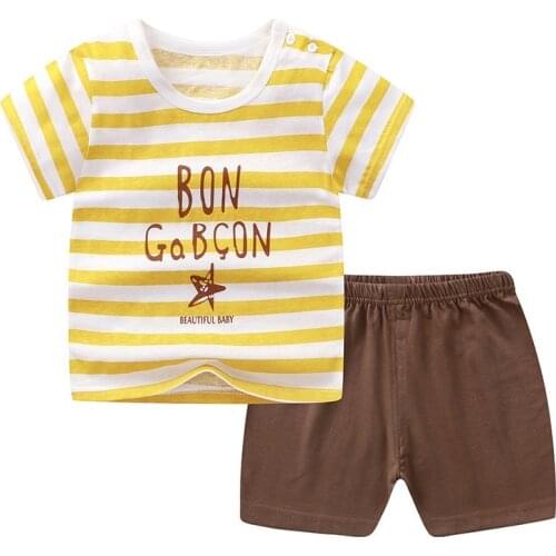 2 3 4 5 6 Years Old Baby T-shirt Shorts 2 Pieces Set Kids Summer Suit Boys Short Sleeve T-shirt Girl Pure Cotton Set