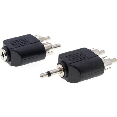 RCA Y splitter Three core female to double lotus male audio converter 2RCA male to AUX to headphone jack one in two