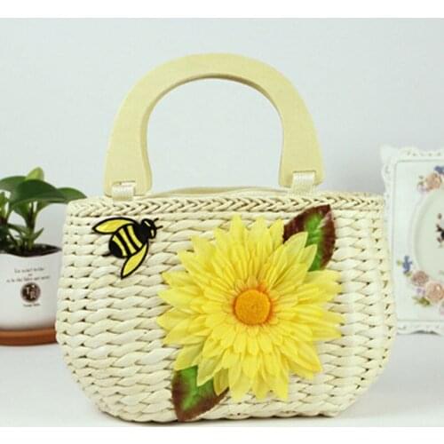 YoReAi Summer Straw Beach Bag Handmade Pack Women Rural Style Bee Bags Bohemian Vacation Casual Woven Basket Handbags 2021