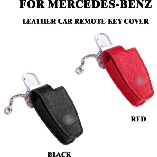 Yubao New Leather Car Remote Key Case Cover Holder Key Chain Keyring For Mercedes-Benz B,C,E,S ,GLK300, CLA CLS ML GLA GLK GLE