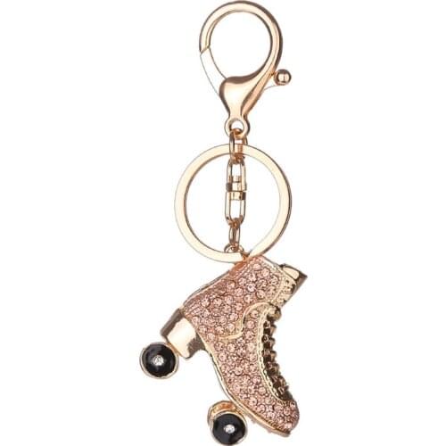 Keyring Bag Charm Pendant Keys Holder Roller Skates Shoe Crystal Keychain Jewelry Key Chain Women Girl Gifts AIC88