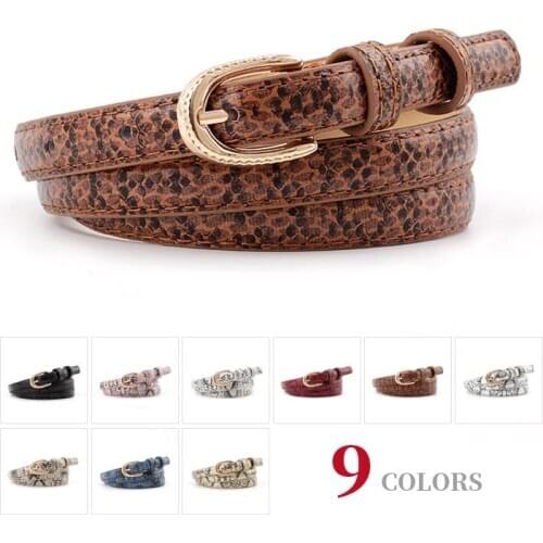 Q Retro Snake Skin Print Belts For Women High Quality Square Pin Buckle Waistband Snake Pattern Dress Jeans Belt Women Belt