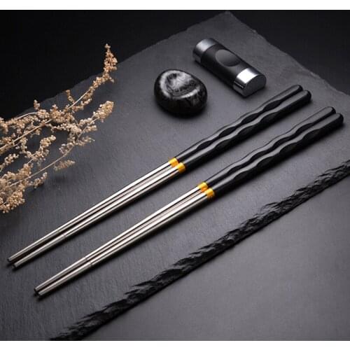 1pair 304 Household Non-Slip Stainless Steel Chopsticks Non-Deformation Chopsticks Alloy Chopsticks korean chopsticks