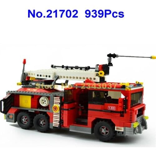 Ausini 21702 939pcs Urban Fire Ladder Truck Building Block 2 Toy