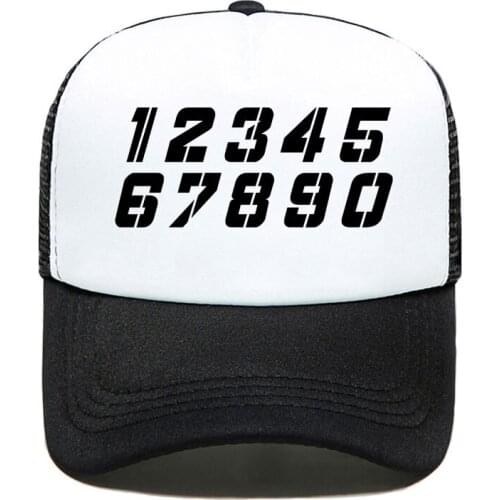 Men Women Parent-child Arabic numerals DIY Printing Baseball Cap Funny Casual Hats Mesh Visor Outdoor Sun Hat Adjustable Caps