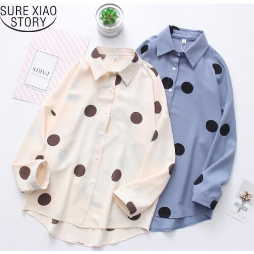 Blusas Mujer De Moda 2021 Spring Autumn New Korean Wave Point Women Blouses and Tops Long Sleeve Regular Women Shirts 6715 50