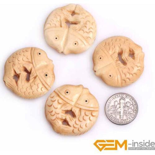 Big Large Animal Carved Bone Cabochon Beads Loose Bead For Jewelry Making Bulk 4 PCS Wholesale