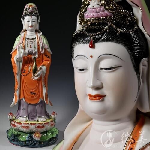 18 to 26 "under glaze sea Guanyin Guanyin ornaments put Ephraim Dehua ceramic Buddha statue painting
